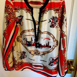 “City” themed tunic blouse